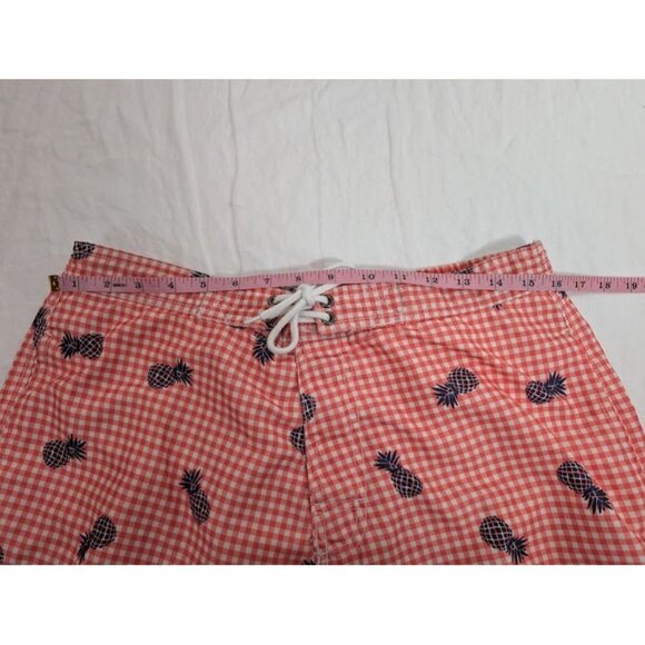 Trunks men's size large red gingham pineapple swim trunks vacation, beach J4 - Picture 7 of 7